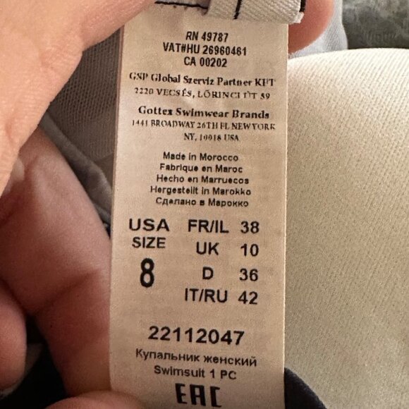 Profile by Gottex Light As A Feather Bandeau Strapless Swimdress Size 8 Navy - Picture 4 of 9